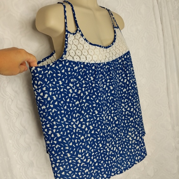 E&M Strappy Eyelet Lace Summer Tank Sz L - Picture 5 of 8